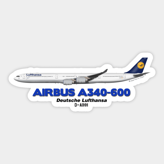 Airbus A340-600 - Deutsche Lufthansa Sticker by TheArtofFlying